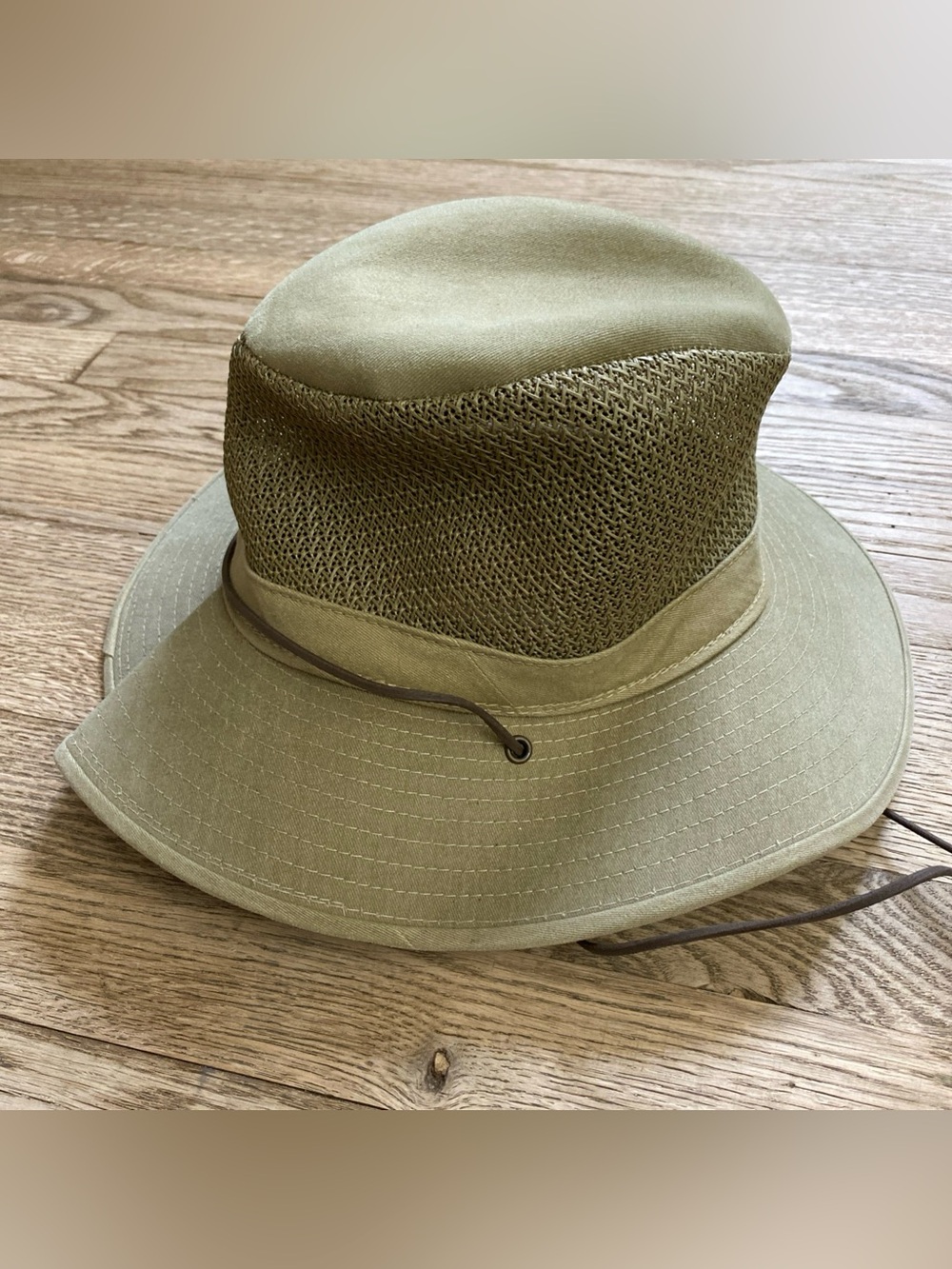 Vintage Orvis Made in USA Olive Mesh Safari Hat for Men Outdoors Fishing - L